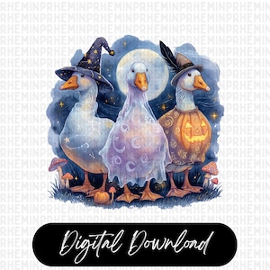 Celestial Halloween Goose Png, Witch Goose PNG, Fall Shirt Png, Autumn Png, Skeleton Goose, Sublimation Design, Pumpkin Goose, Ghost Goose