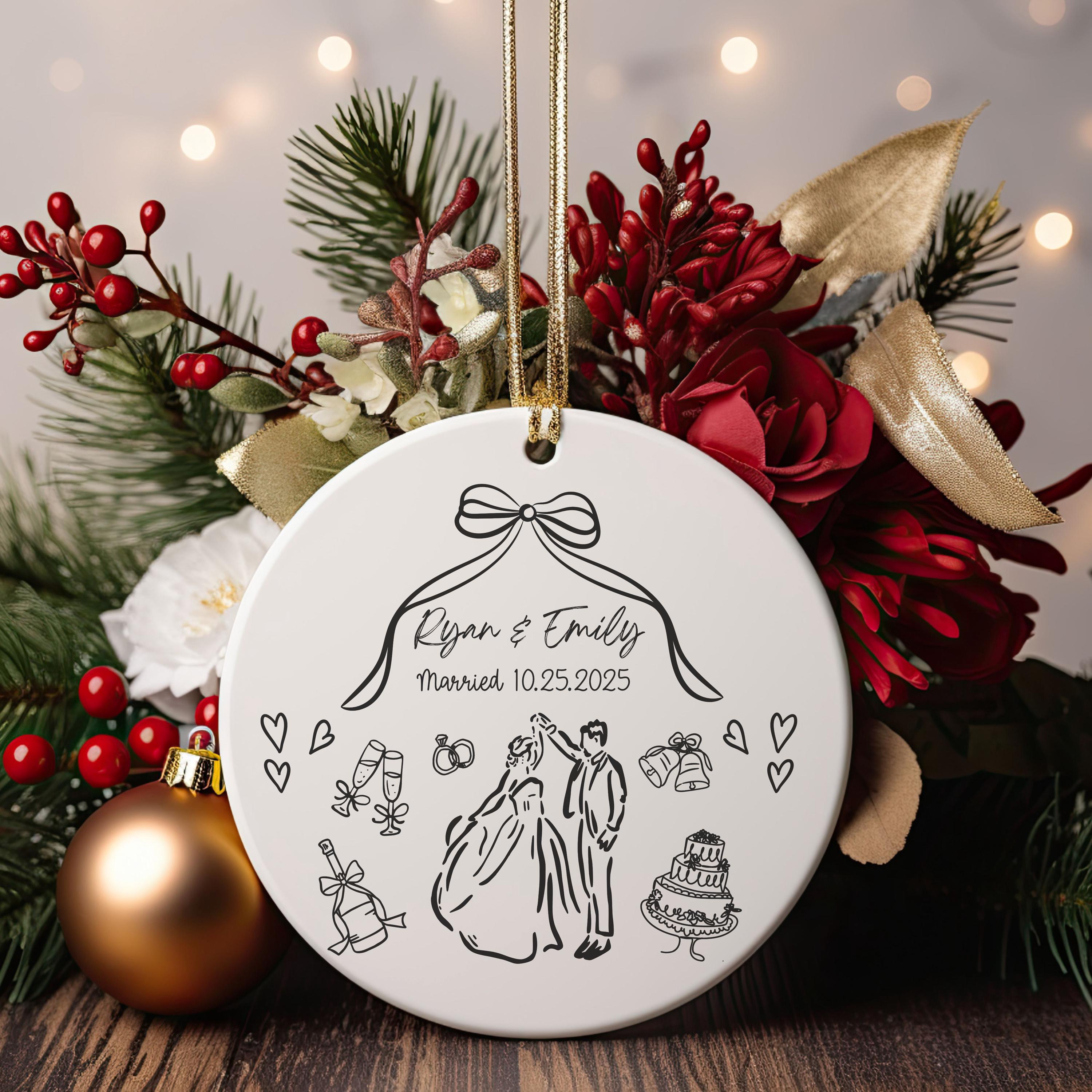 Personalized Wedding Ornament, Custom Married Ornament, Newlywed Gift Personalized Wedding Ornament, Custom Married Ornament, Newlywed Gift