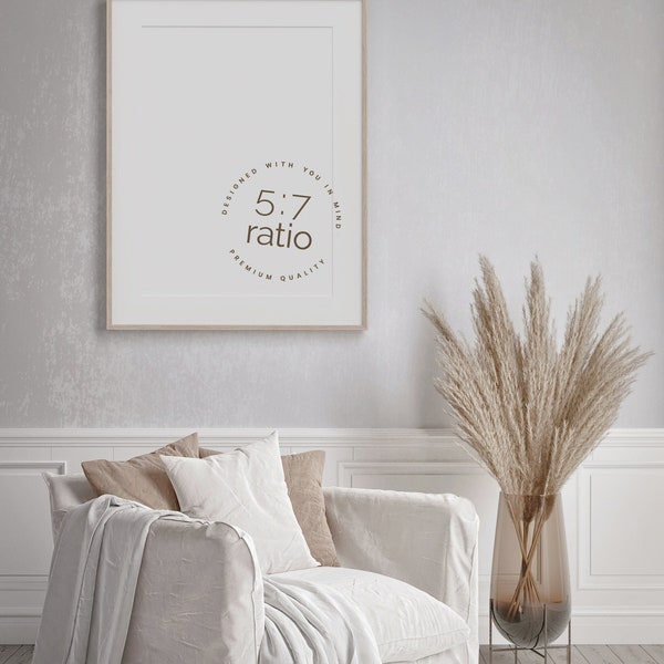 Cozy Farmhouse Interior Mockup Poster 5:7 Ratio Minimal Scandi Coastal Bohemian Wall Art Frame 23x33 A1 ISO Casual Country Living Lifestyle