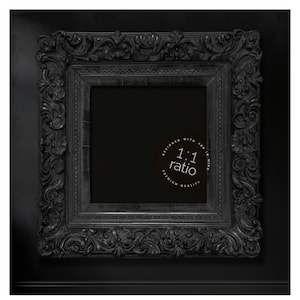 Dark Baroque Square Frame 1:1 Ratio Mockup Vintage Gothic Black Moody Elegant Ornate Fantasy Medieval Wall Art Esoteric Romantic Background