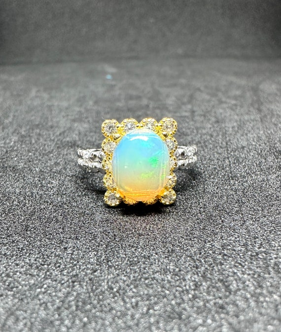 Adjustable opal ring deals