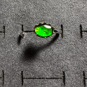 Natural Ammolite Ring- High Quality Ammolite-925 Sterling Silver ring- Adjustable size-Gift for her