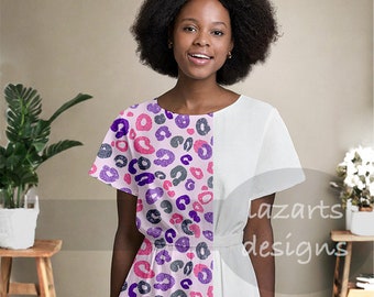 Cotton Dress Mockup, Editable Fabric Print Design (PSD, Procreate)