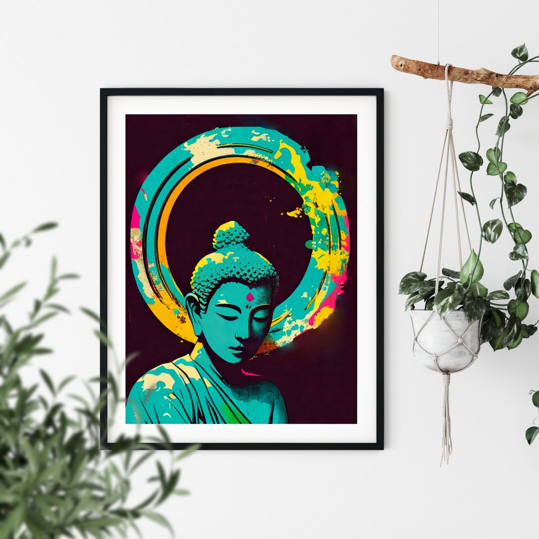 Buddha Wall Art | Buddha Room Decor | Meditating Buddha | Digital ...