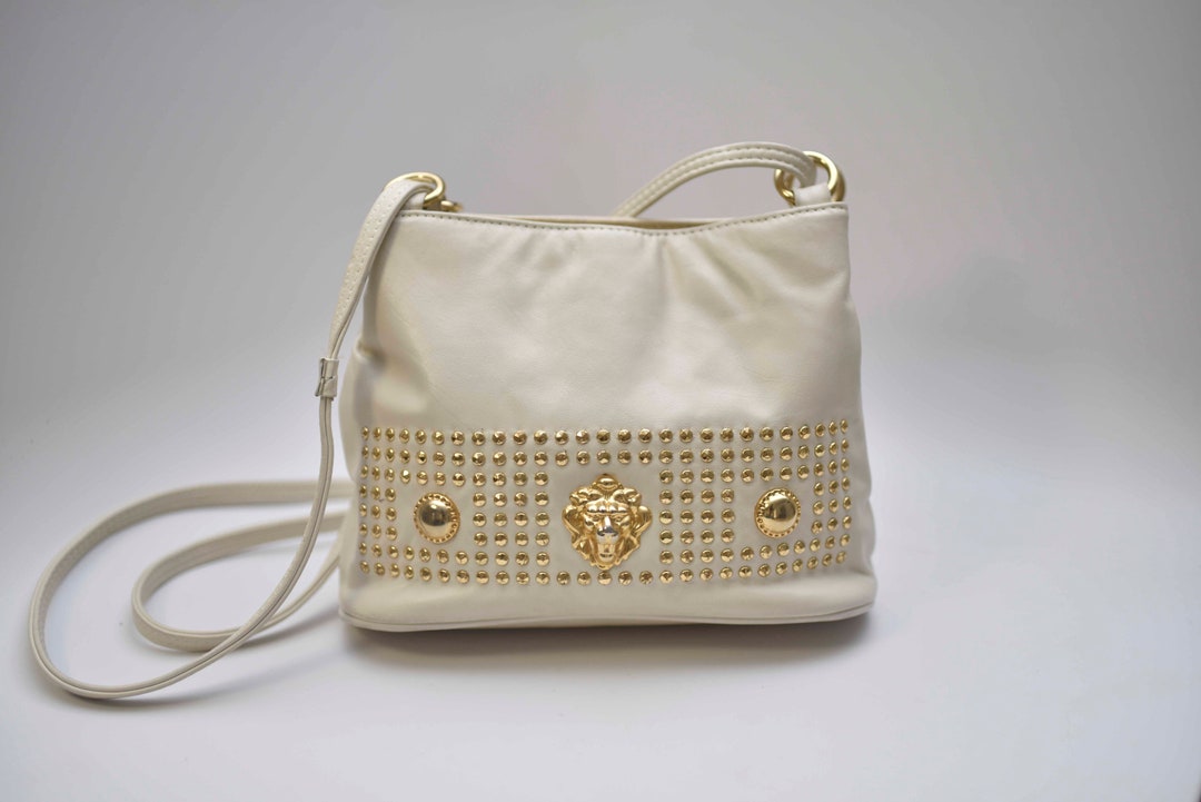 Vintage Bags by Pinky Genuine Leather Gold Studs Lion Shoulder