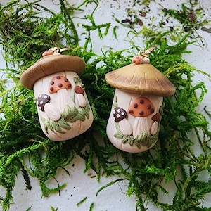 Vintage Merry Mushroom Mushroom Canister Polymer Clay Earrings