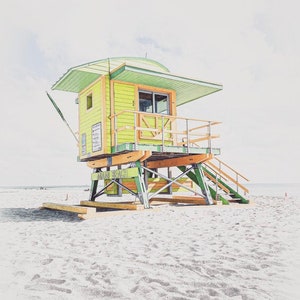 Lifeguard Miami Print, 6st Street Lifeguard Tower, Beach Photography, Art Print, Giclée, Fine Art, Photography Beach Decor, Wall Art