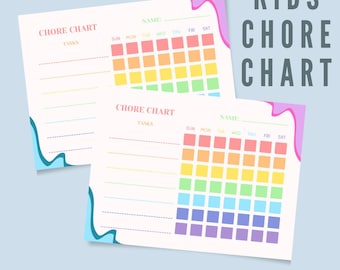 Printable & Digital Chore Chart for Kids – Fun Editable Template for Daily Chores
