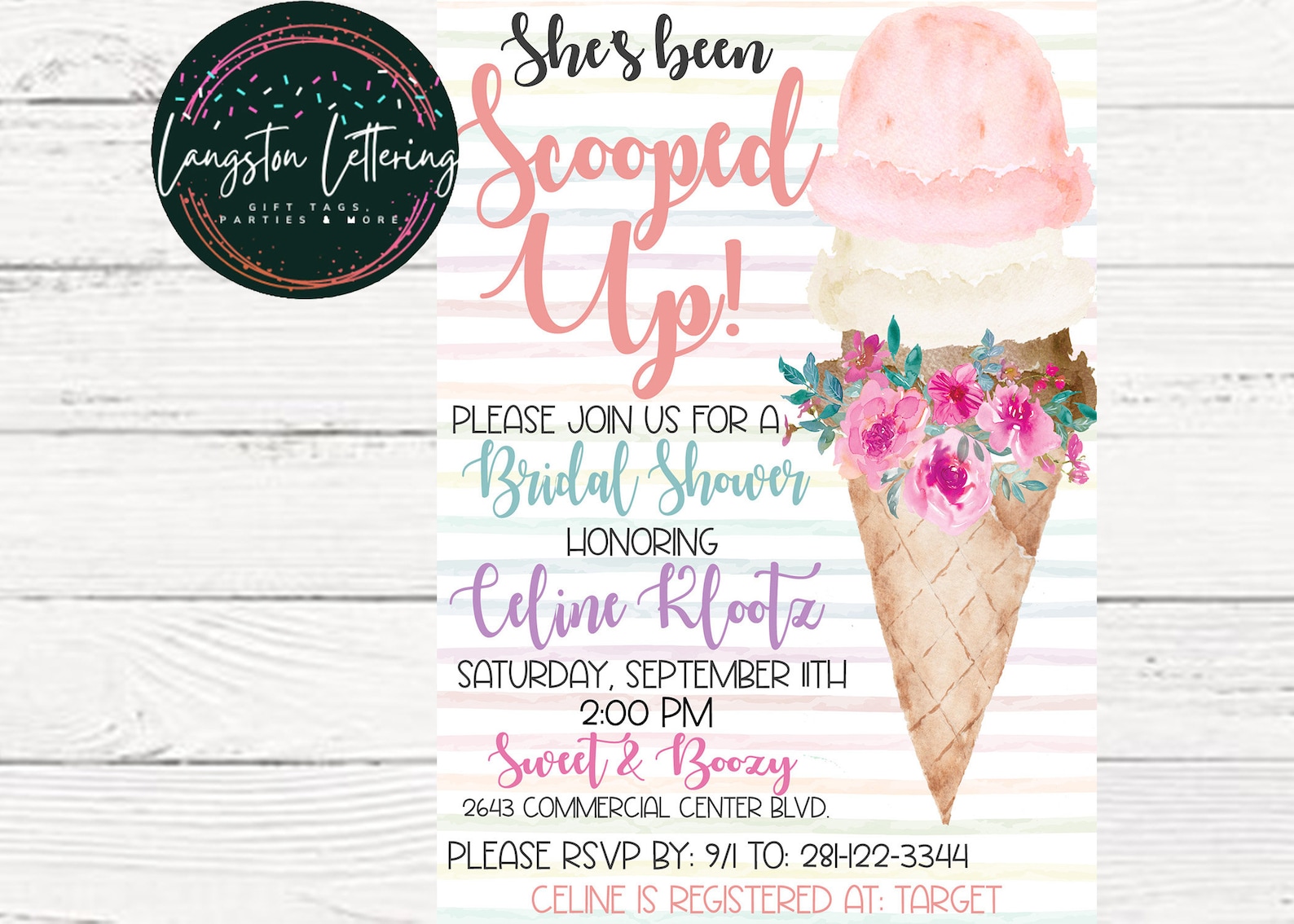 Printable Scooped up Invitation She's Been Scooped Up Etsy