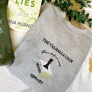 Valhalla Club Twisted Lies Sweatshirt Twisted Series Merch / LICENSED Ana Huang Merch / Booktok Sweatshirt / Embroidered Book Sweatshirt