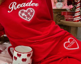 SWEATPANTS Reader Peppermint Sweatpants / Book Merch / Holiday Bookish Merch / Christmas Book Merch