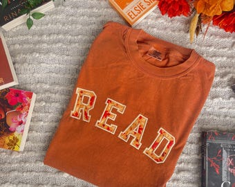 READ T-Shirt / Bookish T-shirt / Embroidered Tee / Spooky Season / Halloween T-shirt / Bookish Halloween Merch