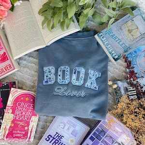 Sudadera Book Lover Azul / Merchandising Bookish Bordado / Merchandising Bookish / Sudadera Bookish / Merchandising Book Lover / Aplique Bordado