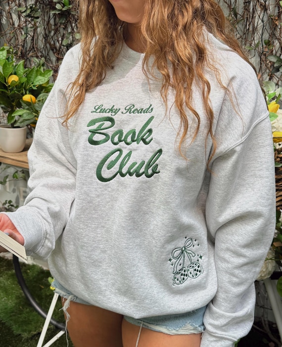 Lucky Reads Book Club Sweatshirt Embroidered Bookish Merch St