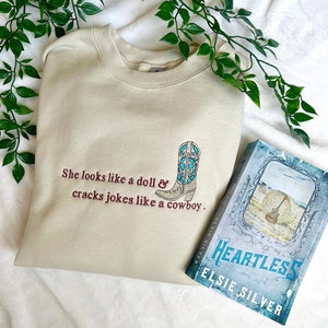 Heartless Elsie Silver Sweatshirt / Licensed Elsie Silver Merch / Chestnut Springs Series Merch / Book Embroidered Sweatshirt