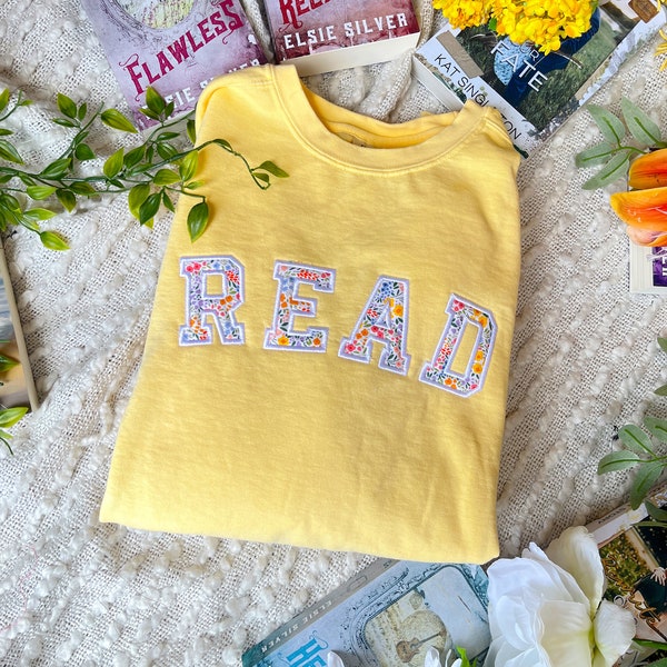 LIRE Sweat-shirt avec appliqué | Sweat-shirt Spring Book | Merchandising livresques | Cadeaux lecteurs | Printemps