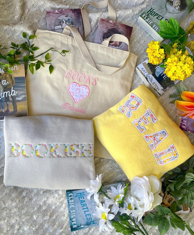 Spring BOOKISH Sweatshirt Spring Book Sweatshirt Bookish Merch Reader Gifts Spring Floral sweatshirt image 2