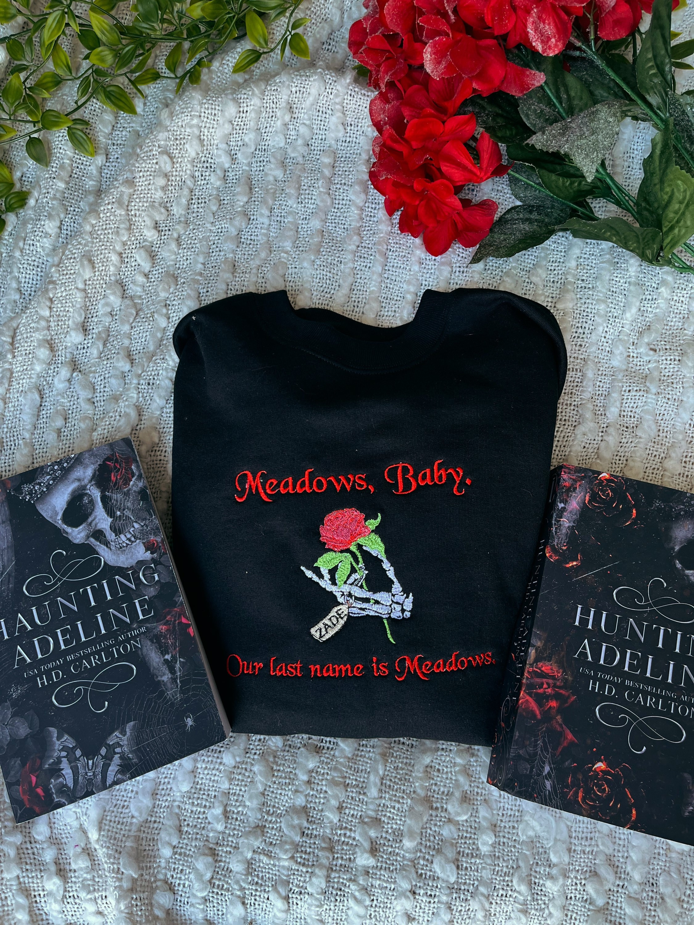 LICENSED Zade Meadows Sweatshirt / Haunting Adeline Sweatshirt / Dark Romance Merch / Embroidered Book merch / Spicy Books / Booktok Merch