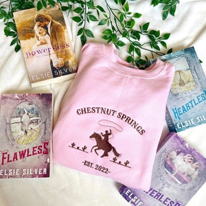 Sudadera de la serie Chestnut Springs / Mercancía con licencia de Elsie Silver / Mercancía de libros / Sudadera con bordado de libros / Mercancía de Cowboy Romance