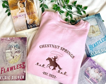 Chestnut Springs Serie Sweatshirt / Lizensiertes Elsie Silver Merch / Buch Merch / Buch besticktes Sweatshirt / Cowboy Romance Merch