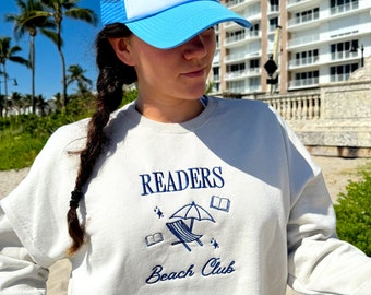 Sudadera de club de playa de lectores, Sudadera de libro romántico, Merchandising de libros, Regalos de lector, Sudadera de verano
