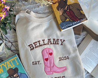 Bellamy Brooks Sweatshirt / Lucky River Ranch merch / Jessica Peterson Merch / Embroidered Bookish Sweatshirt