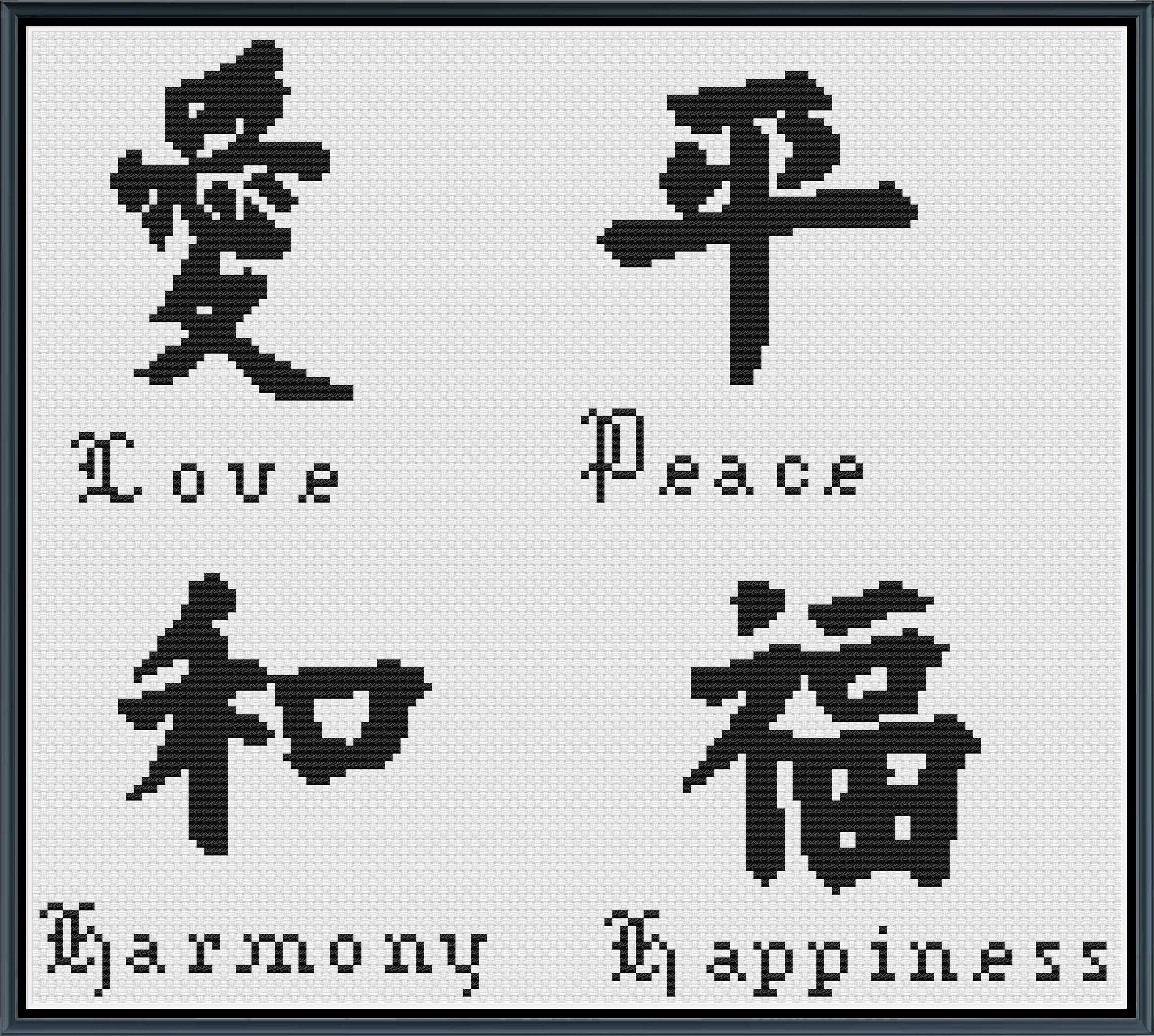 Love Peace Harmony Happiness *PDF Pattern Only* - Etsy