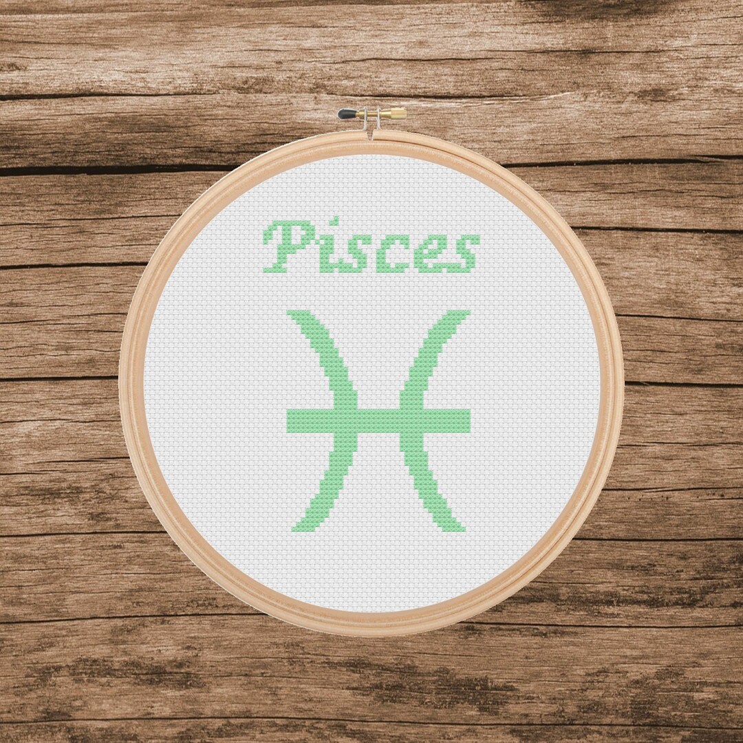 Pisces Pdf Pisces Zodiac Symbol **PDF Pattern Only** - Etsy