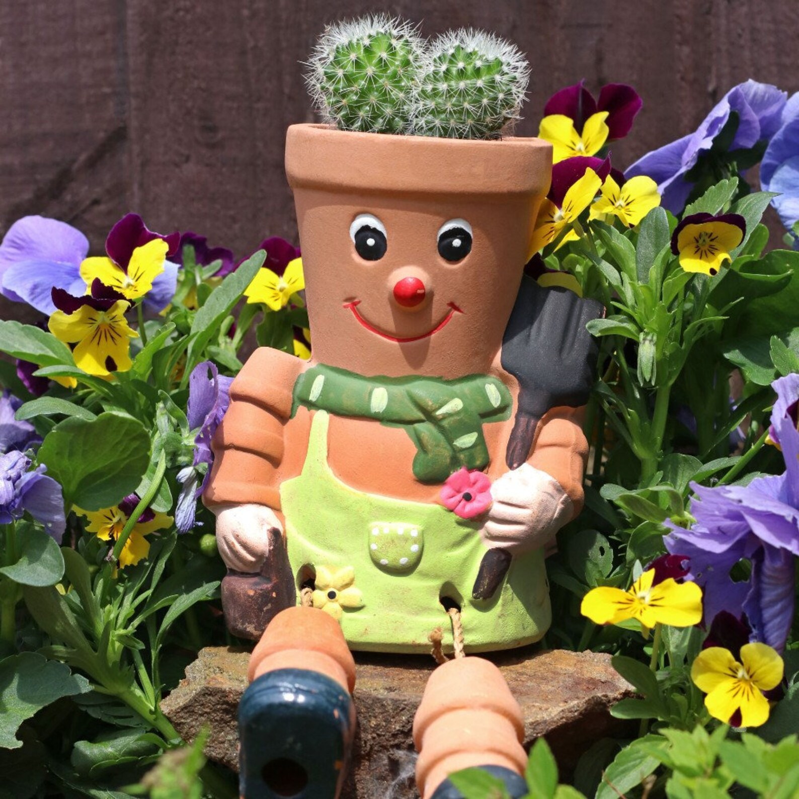 Terracotta Pot Man Planter Decoration Garden Ornament flower Etsy UK