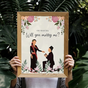 Customizable Newari Nepali Couple Digital Print for Engagement and Wedding