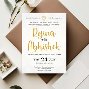 Nepali Wedding Invitation Card | High Resolution Digital File | Customize text & Size | Printable