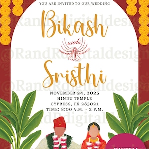 Unique Nepali Wedding Invitation | Traditional Nepali Wedding | Digital Download ONLY
