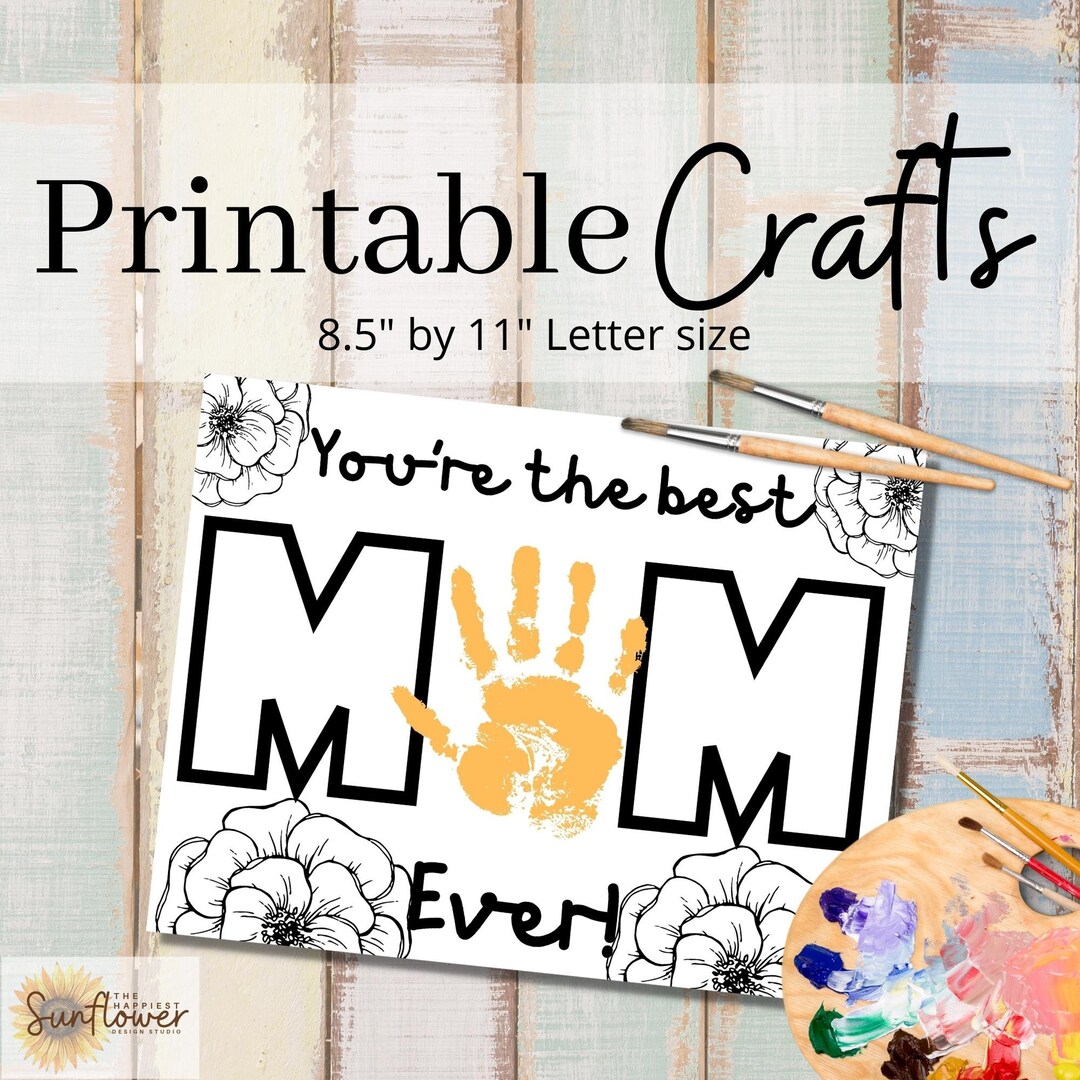 Card for Mom Gift for Mom Kids Craft for Mom Printable Card - Etsy