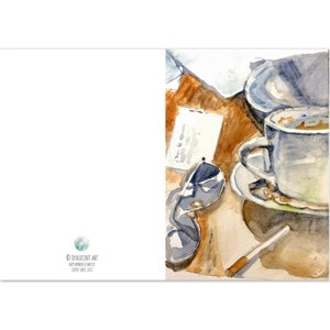 Carte piegate da 10 pacchetti: arte del caffè, pittura del caffè, pittura di nature morte, pittura ad acquerello