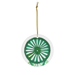 Green Sunburst Chair Ornament, Memorial Union Terrace, Terrasse Stühle, UW Madison, Madison, Wisconsin, Aquarell Kunstdruck