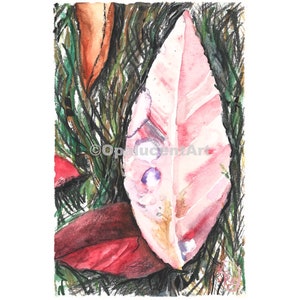Instant Download | Water Droplets on a Leaf | Watercolor Art Print