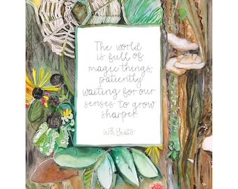 Magic Things Print, William Butler Yeats, Sztuka literacka, Wydruk akwarelowy
