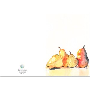 10-pack gevouwen kaarten: peer schilderij, stilleven fruit, aquarel kunst print