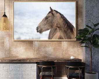 Winter Horse Portrait - Equine Fine Art Print, Snowy Scene