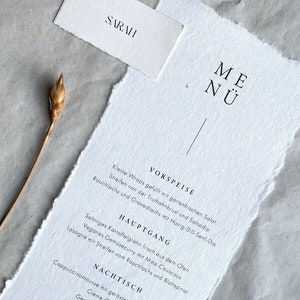 Wedding menu | cotton paper