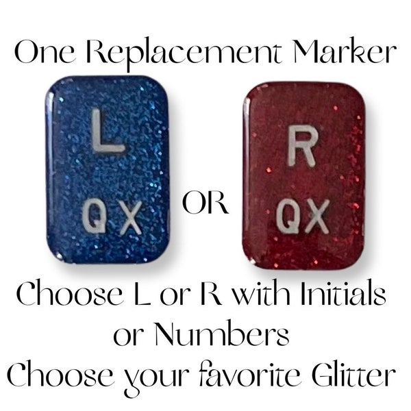 Replacement Glitter X-ray Marker with Initials or Numbers - One marker L or R