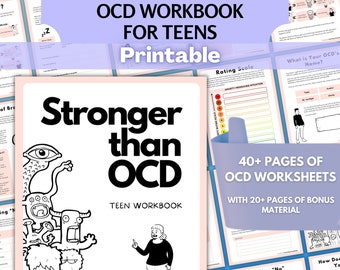 OCD Worksheets for Teens | Teen OCD Tracker and Journal Pages | OCD Management Solutions for Teens |  Printable Teen Self-Care Workbook