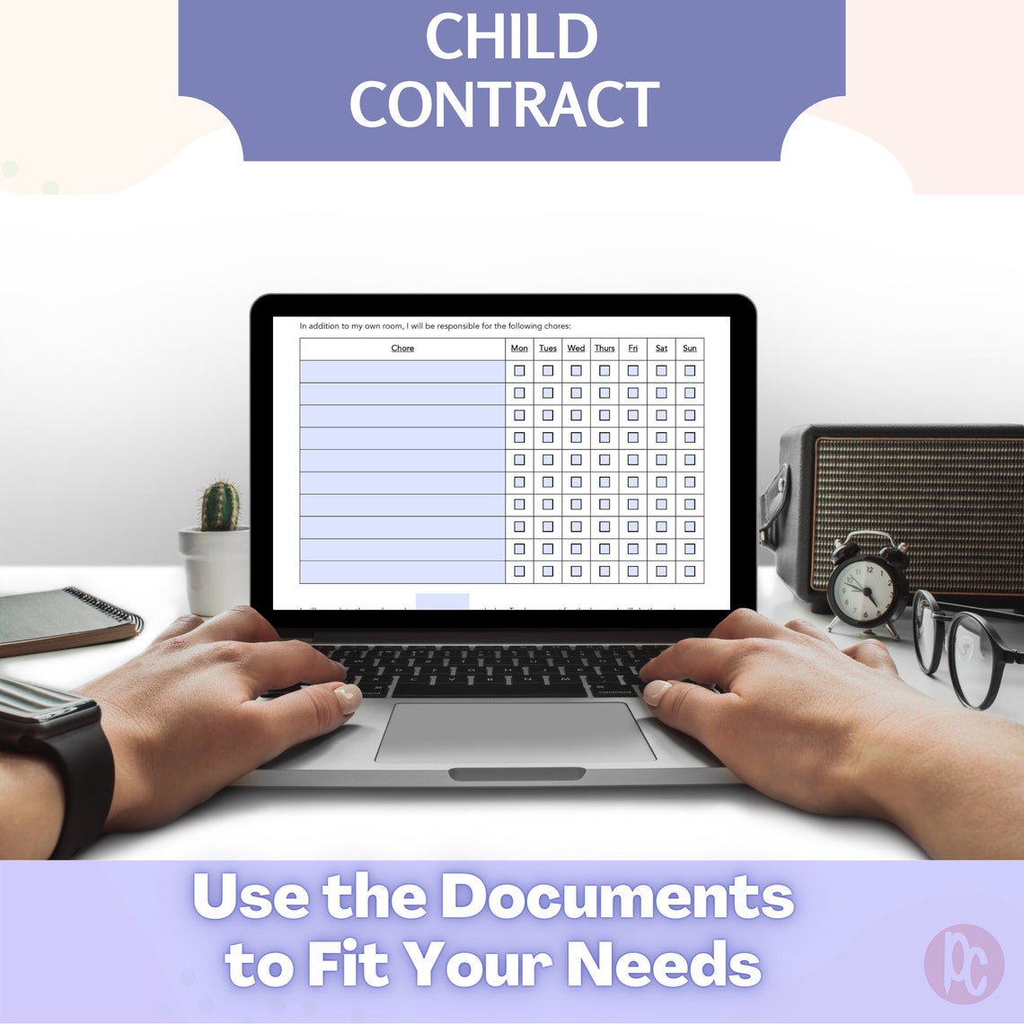 Printable Chore Contract for Kids Editable Child Responsibility ...