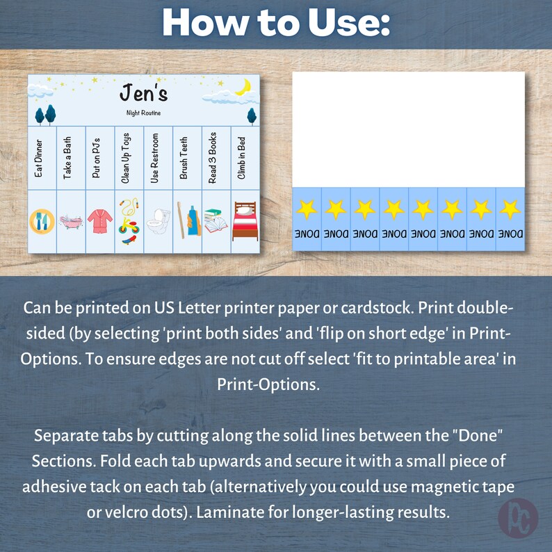Bedtime Routine Editable Bedtime Routine Chart Editable Chore Checklist ...