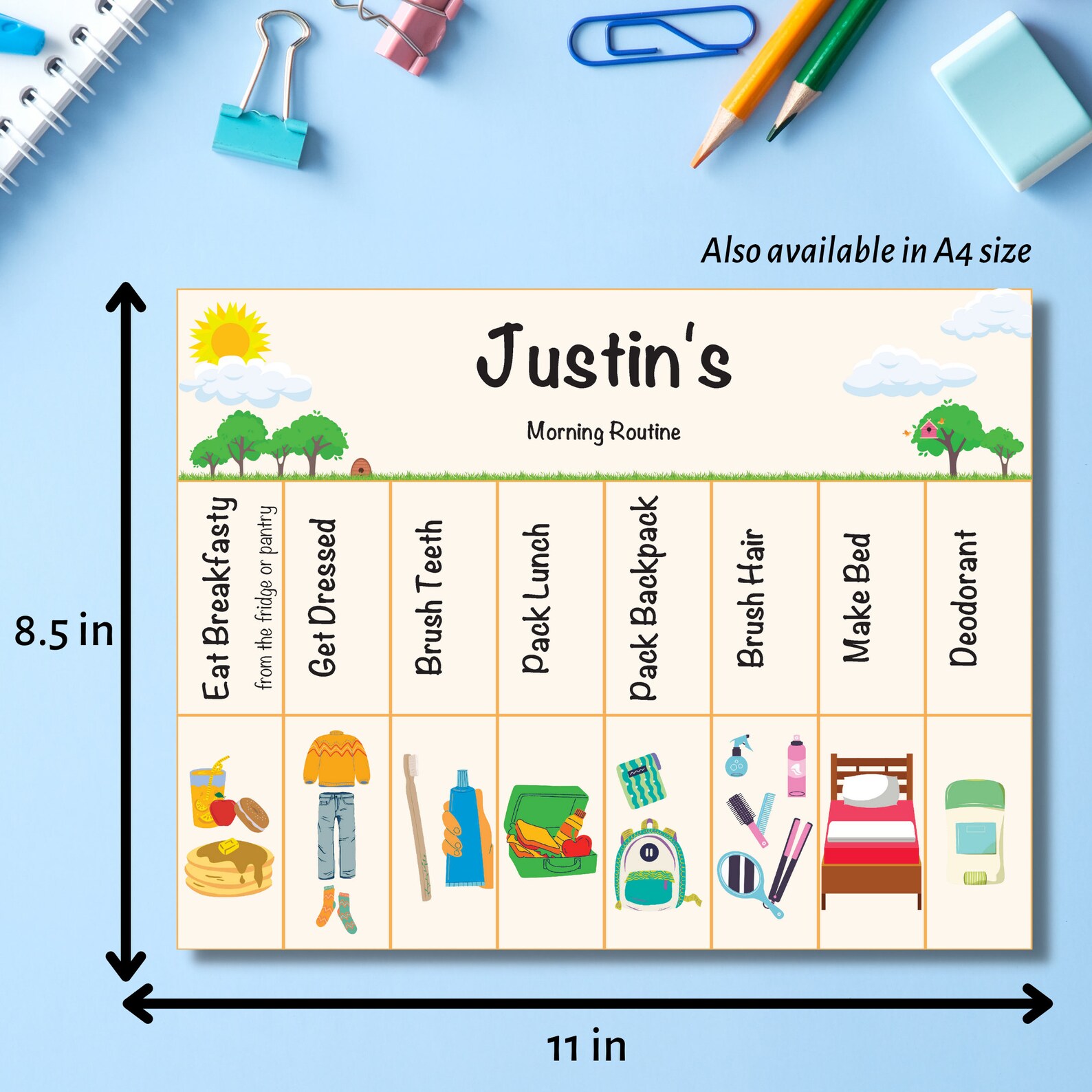 Bedtime and Morning Routines Editable Chart Editable Checklist ...