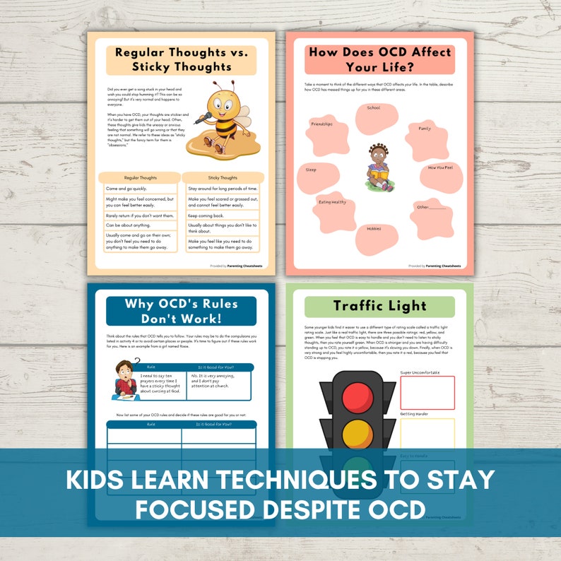 OCD Worksheets For Kids OCD Therapy Worksheets Printable Worksheets For Kids CBT Worksheets Exposure Therapy For Kids image 6