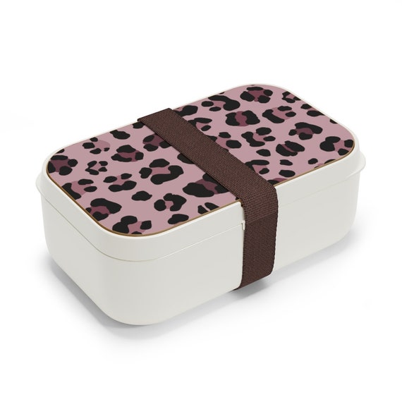 Bento Lunch Box for Adults Kids, Pink Leopard Print, Lunch Box Food  Containers for Men Women, Bento Box Accessories Included, Microwave Safe 