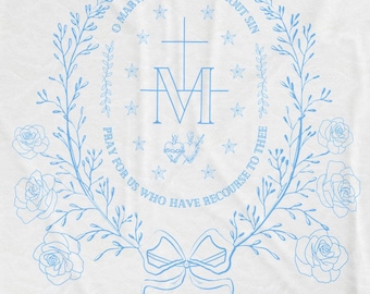 Marian Catholic Blanket, Virgin Mary blanket, Catholic Gifts For Women, Catholic blanket, Marian Cross blanket, Religious blanket