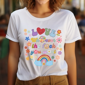 Love Whoever the F you want, LGBQT Shirt, Pride Month Shirt, LGBT Shirt, Rainbow Shirt, Retro Pride Shirt, Gay Pride Trendy Tshirt, UNISEX