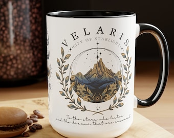 Velaris Mug 15 oz ACOTAR mug, Sarah J Maas Mug, Velaris Coffee Mug, gift for sjm lover, acomaf, acowar, acosf, SJM mug, night court